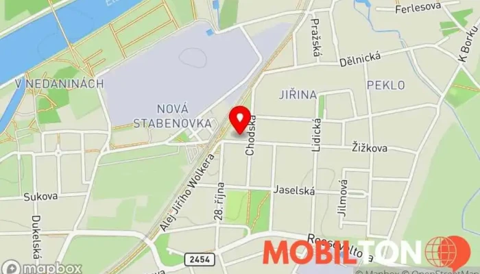 mapa Hospoda v Jiřině Restaurace v Žižkova 415