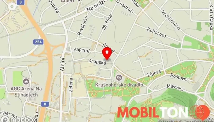 mapa Hospůdka Hlubina Česká restaurace v Krupská 21/35