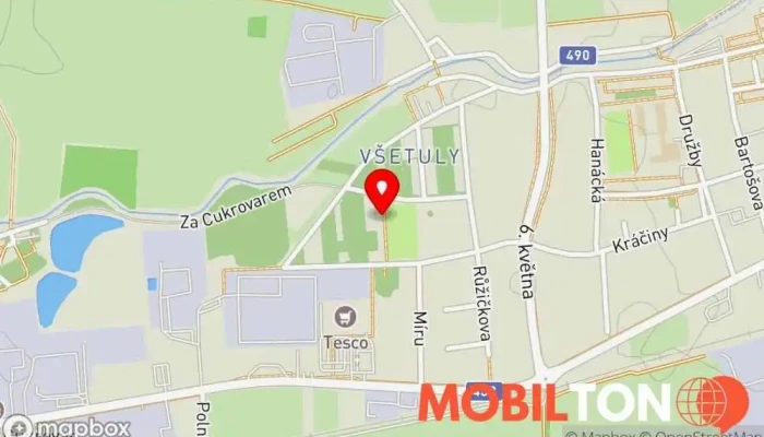 mapa Hospůdka Na Hřišti - Pizzerie Restaurace v Ovocná 448