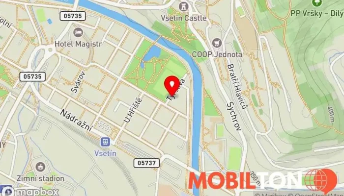 mapa Hospůdka Na hřišti Restaurace v Tyršova 1272