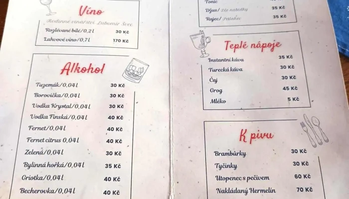 Hospudka U Alenky Menu - Salašská 91