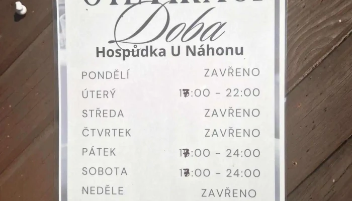 Hospudka U Nahonu Menu - Starý Rožmitál