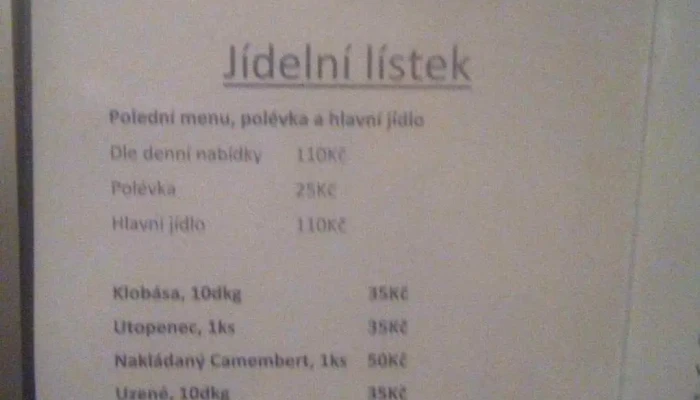 Hostinec Josefa Sarouna Menu - Kněžice