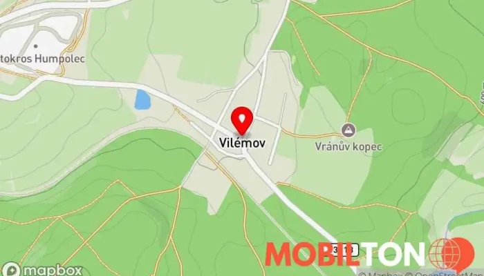 mapa Hostinec Na kopci Restaurace v Vilémov