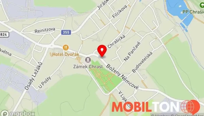 mapa Hostinec Na Kopečku Chrast Restaurace v B. Němcové 235