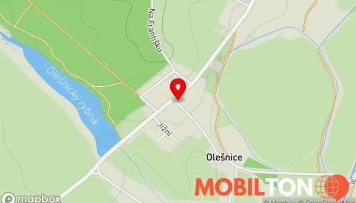 mapa Hostinec Na kopečku Olešnice 44 Restaurace v Olešnice