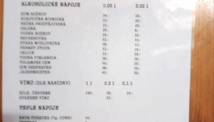 Hostinec U Cabisa Menu - Holajka 186/2