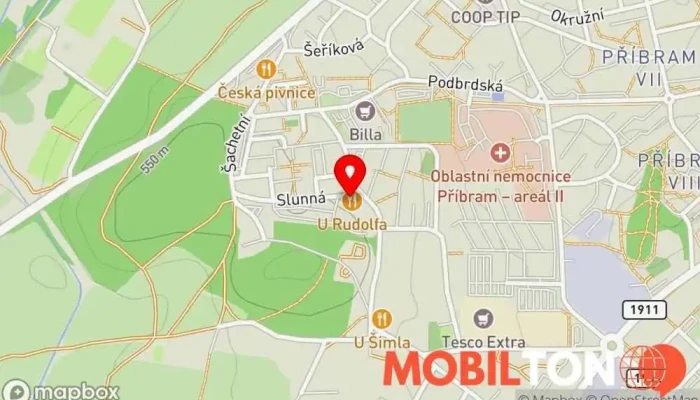 mapa Hostinec U Císaře Rudolfa II. Hospoda v Slunná 551