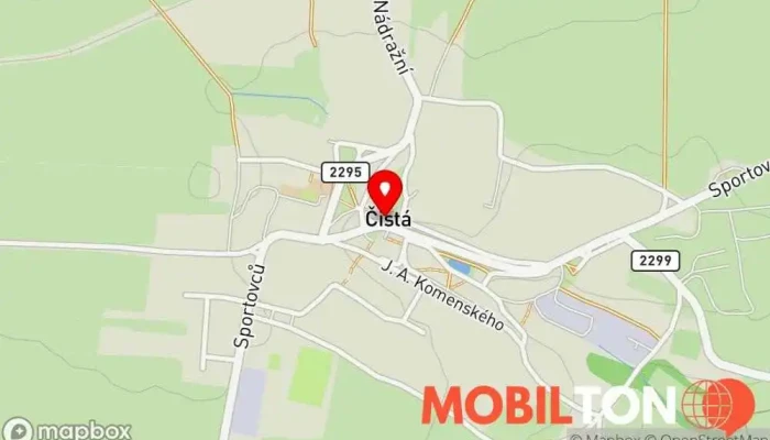 mapa Hostinec u Šimků Česká restaurace v Čistá