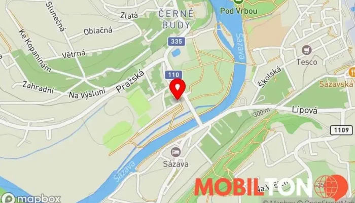 mapa Hostinec Za Vodou Hospoda v Černé Budy
