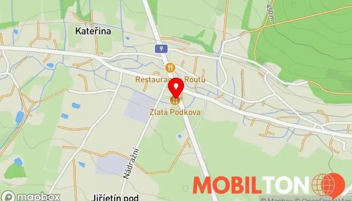 mapa Hostinec „Zlatá podkova“ Česká restaurace v Dolní Podluží