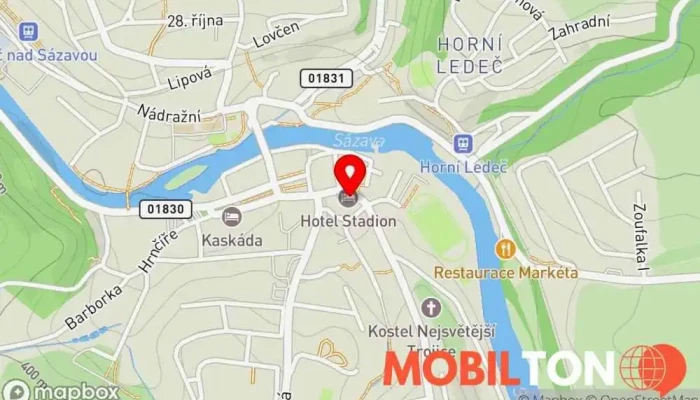 mapa Hotel Stadion Hotel v Havlíčkova 200