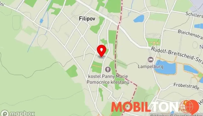 mapa Hotel Waldhof Restaurace v Filipov