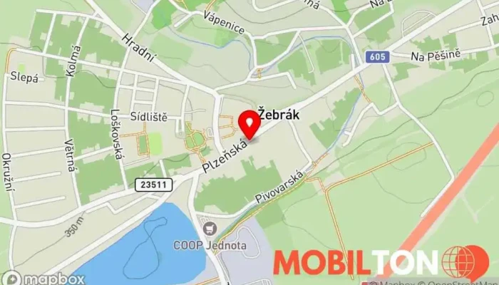 mapa Hotel Žebrák Hotel, Restaurace, Sauna, Vinný sklep v Husovo náměstí 18