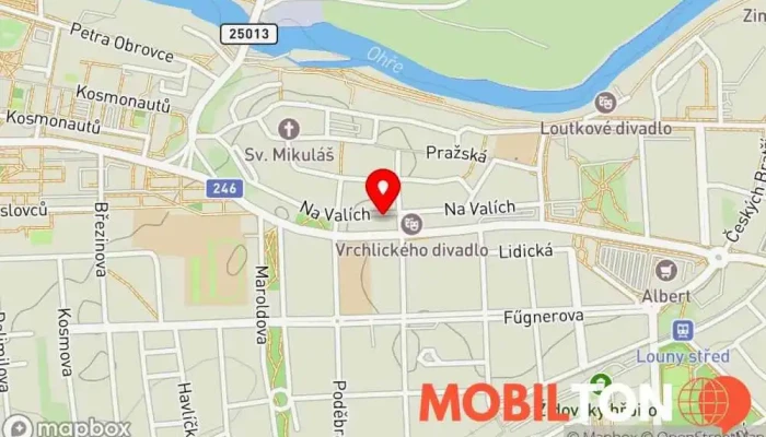 mapa Hotel Zlatý lev Hotel v Na Valích 620