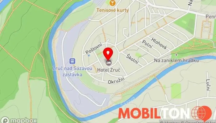 mapa Hotel ZRUČ Hotel v nám. Míru 594
