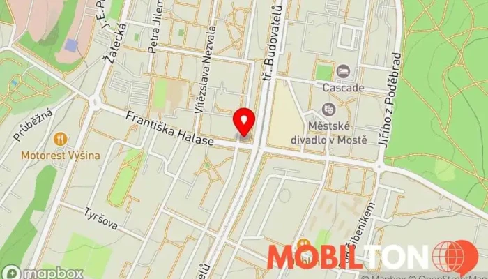 mapa Indická restaurace Dillí Restaurace v tř. Budovatelů 1986