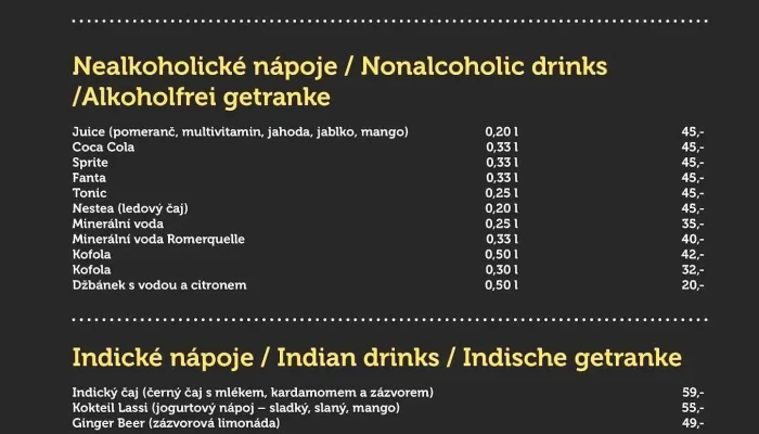 Indicka Restaurace Taj Mahal Decin Menu - Masarykovo Nám. 60