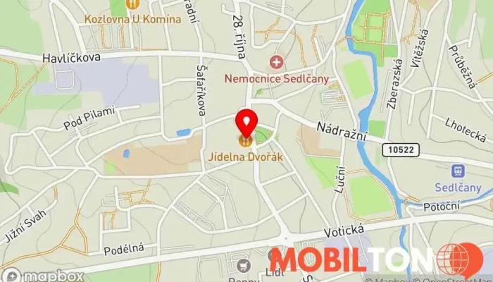 mapa Jídelna Dvořák Samoobslužná jídelna v Komenského nám. 45