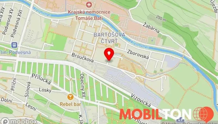 mapa Jídelna Plhák Restaurace v Broučkova 292