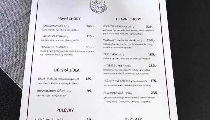 Just Jimramov -  Menu - Just Jimramov, Nám. Jana Karafiáta 69