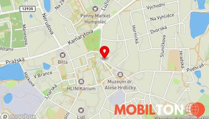 mapa Kavárna Černý kůň Humpolec Kavárna v Dolní nám. 247