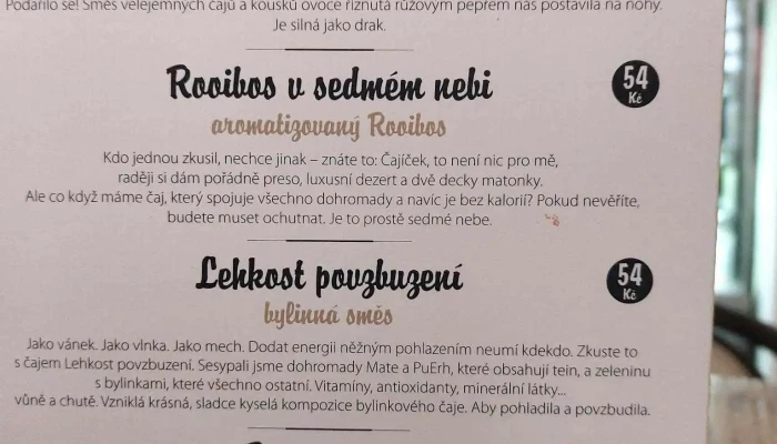 Kavarna Mestansky Dum Menu - Žižkovo Nám. 249