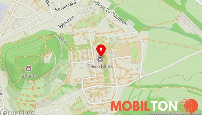 mapa KEBAB ELLI Rychlé občerstvení v 1 Bílina 1 CZ, Sídl. za Chlumem 821