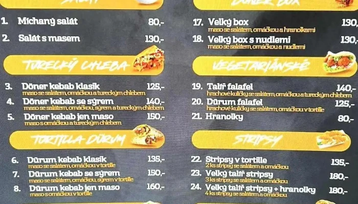 Kebab House -  Menu - Nám. Míru 114