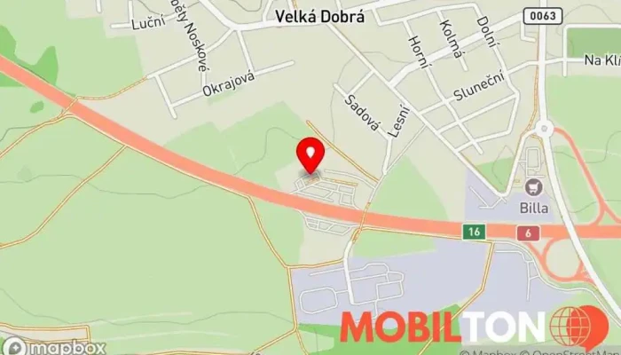 mapa KFC D6 Velká Dobrá DT Restaurace, Snídaňová restaurace, Kuřecí speciality, Restaurace specializovaná na kuřecí křidélka, Rychlé občerstvení v Lesní 383