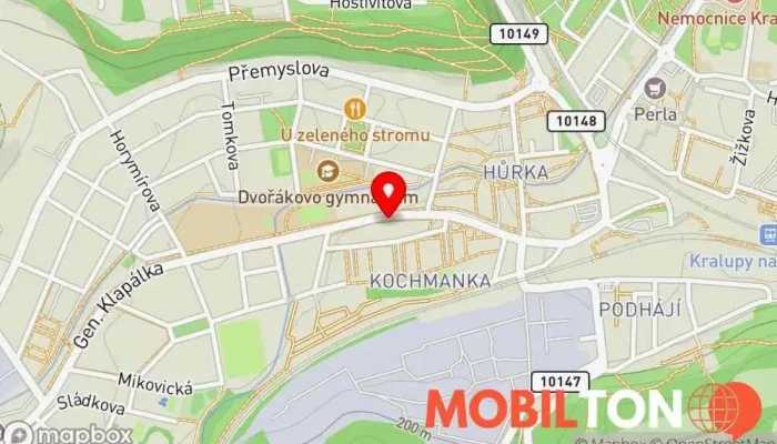 mapa Kochmanka Hospoda v Gen. Klapálka