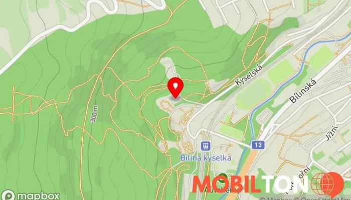 mapa Komplex druhé stáčírny Bílinská kyselka Hotelový resort, Massage spa v Mostecké Předměstí