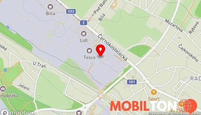 mapa Koriandr Asijská restaurace v Černokostelecká 2255