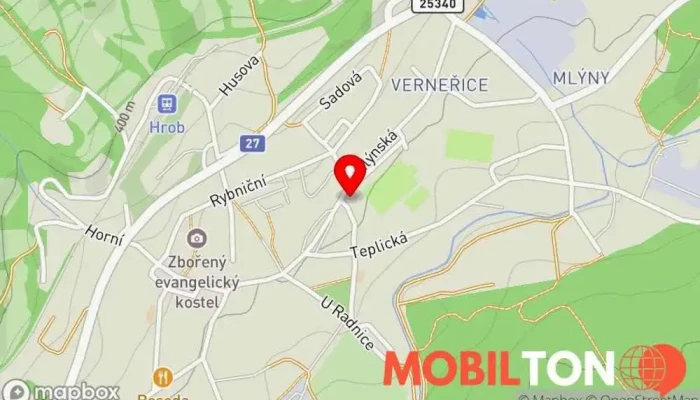 mapa Koruna Restaurace v Mírové nám. 78