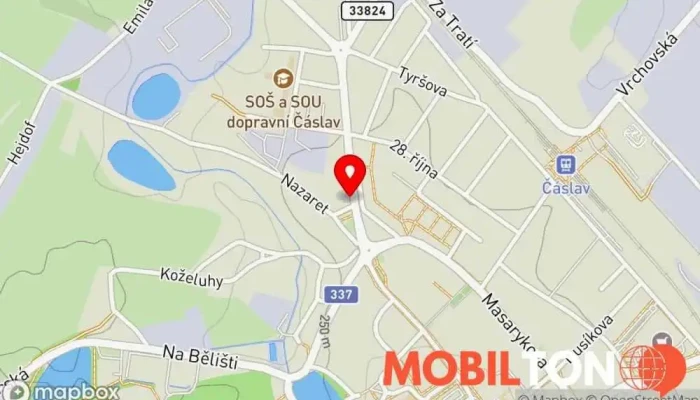 mapa Kozlovna Bílá růže Čáslav Restaurace v Pražská 116