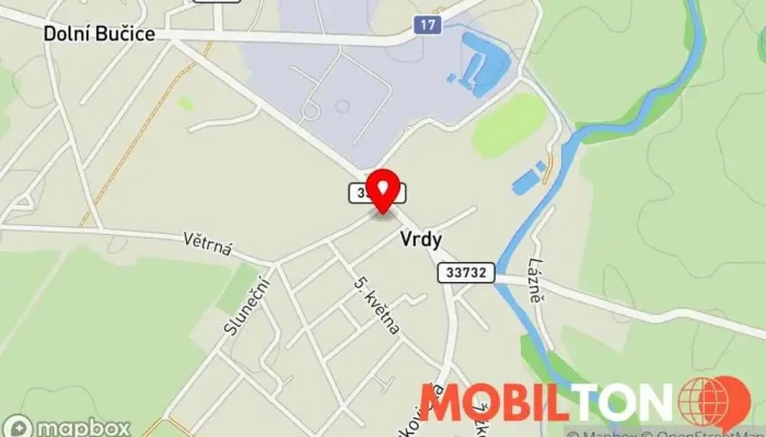 mapa Kulturní dům Vrdy Restaurace, Bowling / Kuželky v Smetanovo nám. 294