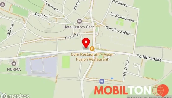 mapa Letní Terasa Restaurace v Třebízského 109