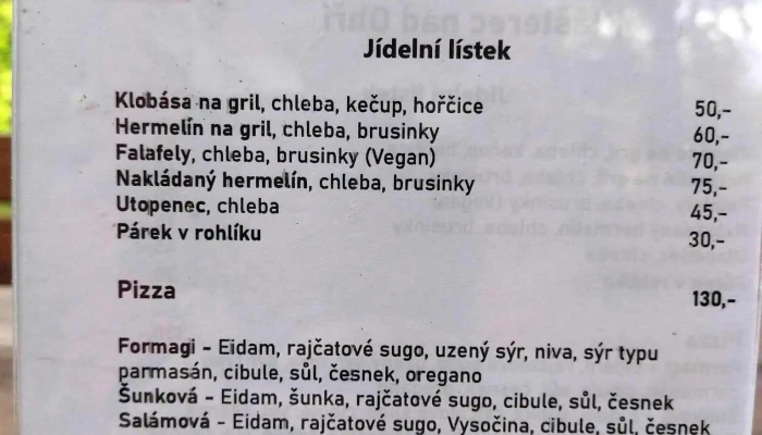 Lodenice Menu - Zahradní