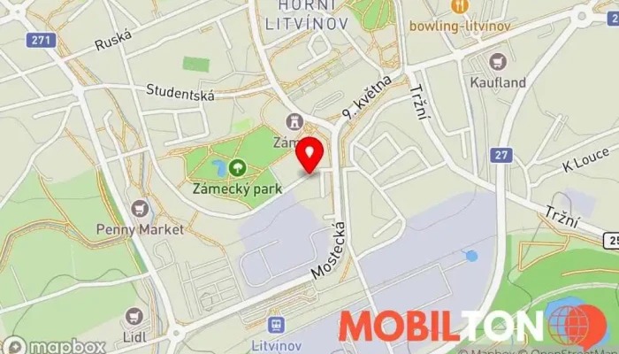 mapa MarinGODka Hamburgerová restaurace v Česko 756, U Zámeckého Parku 1