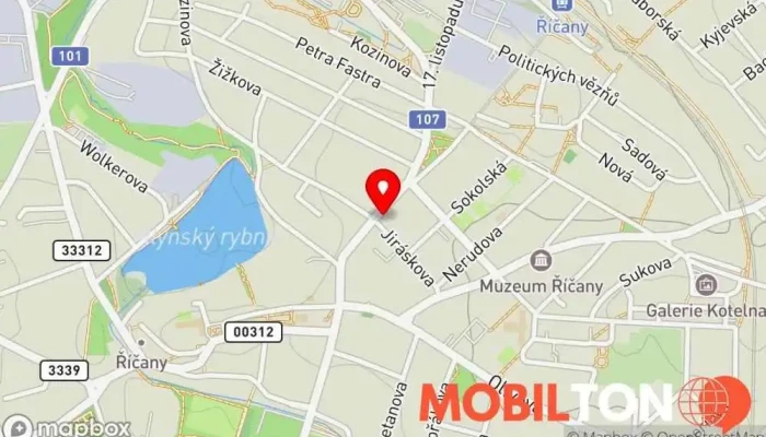 mapa MILÁNO Říčany Restaurace, Bar se šipkami v 17. listopadu 500/20