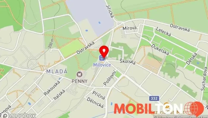 mapa Milovická Nádražka Kavárna, Bistro v Nádražní