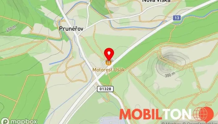 mapa Motorest a restaurace UŠÁK Prunéřov Restaurace v Kadaň