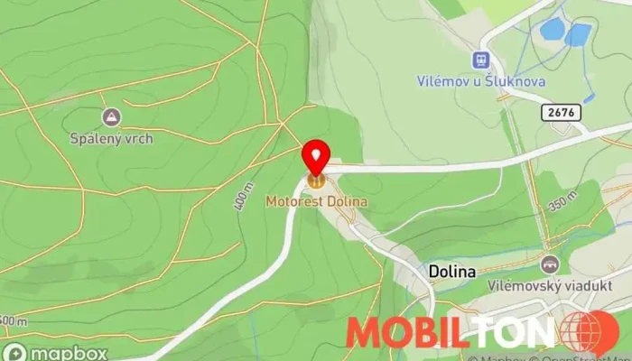 mapa Motorest Dolina Restaurace v Vilémov