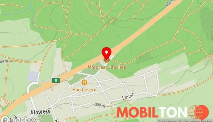 mapa Motorest Jíloviště Restaurace v Pražská 232