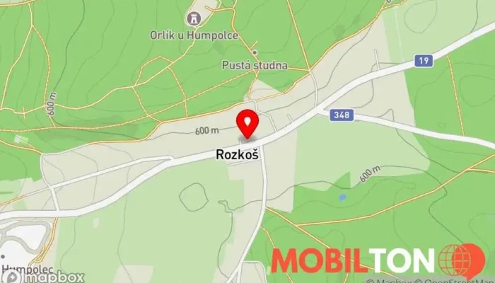 mapa Motorest Pod Hradem Restaurace v Rozkoš