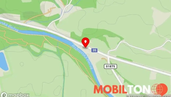 mapa Motorest U Pelikána Restaurace v Zašová