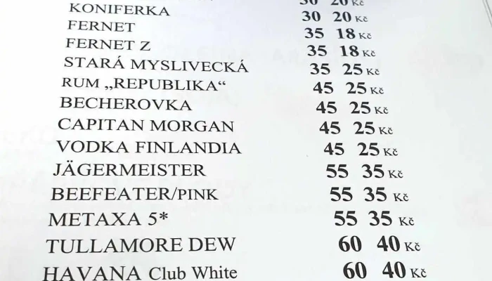 Na Dedine Menu - Czech Republic
