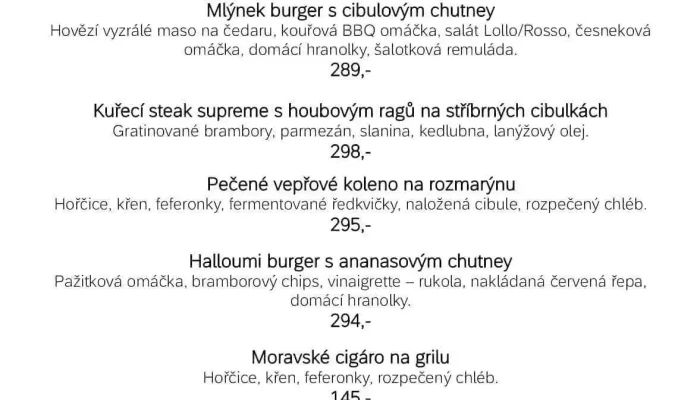 Na Mlynku Menu - Na Kasárnách 448