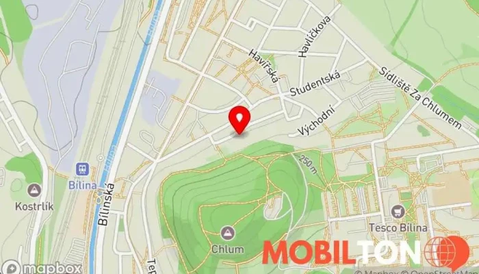 mapa NA ÚSTŘEDNĚ Hospoda v Teplické Předměstí