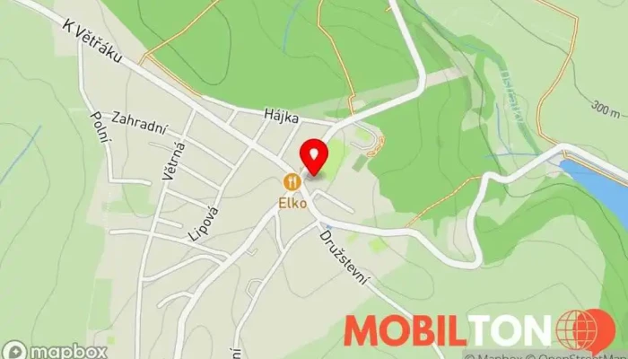 mapa Na Vyhlídce Restaurace v Hvozdná